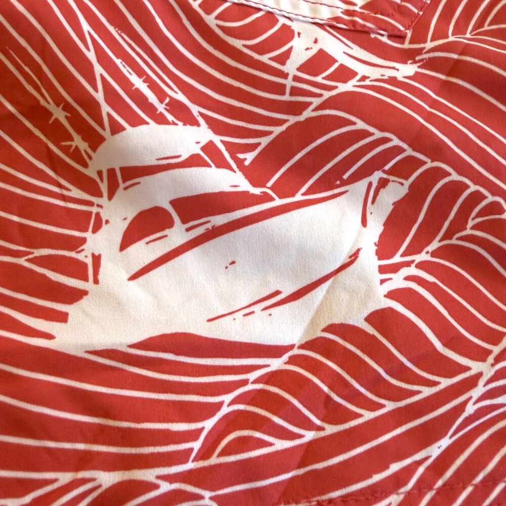 Vineyard Vines Swim Trunks Mens LARGE 7” Pink Printed Drawstring Sail Boats Fish - Picture 5 of 8